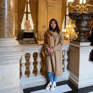 Parisian Chic Camel Tan Scarf, Neutral Soft Fringe Wrap